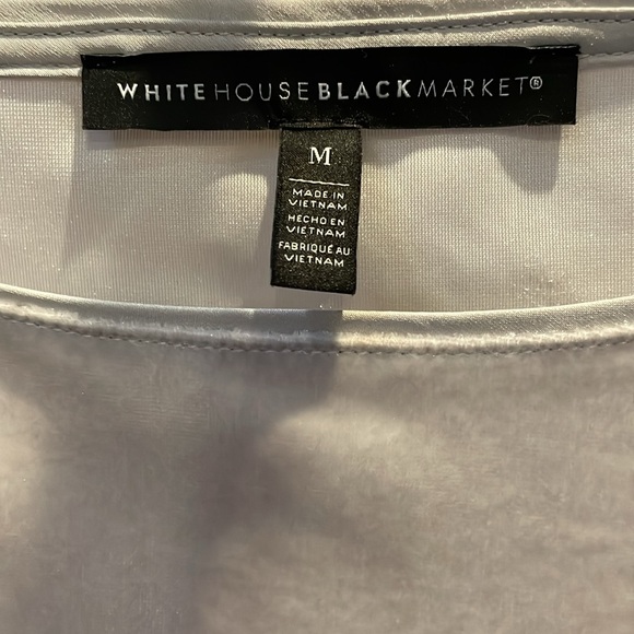 White House Black Market Silver/gray Short Sleeve Top NWOT - Picture 2 of 3